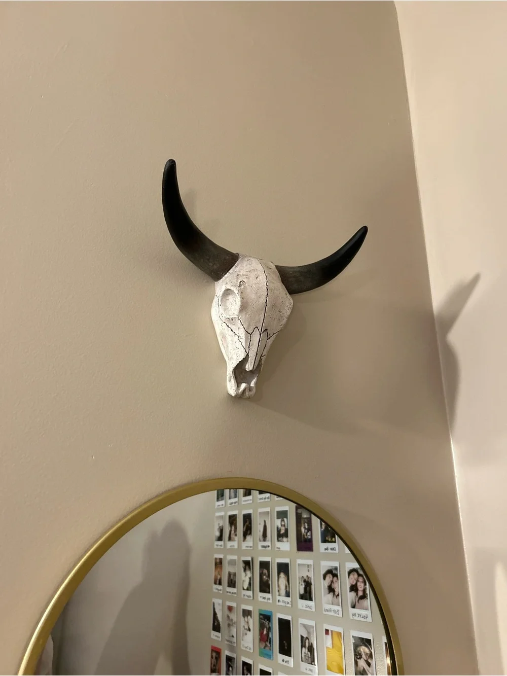 White and Black Faux Cow Bull Skull Wall Decor